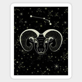 Aries Ram and aries constellation Sticker